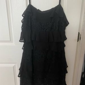 Black and black lace ruffled dress